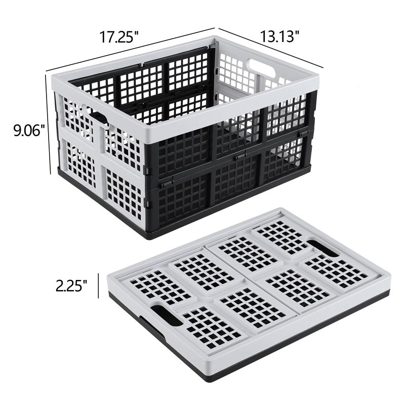 Qqbine 34 L Plastic Stackable Collapsible Crate, 4 Packs - Image 2
